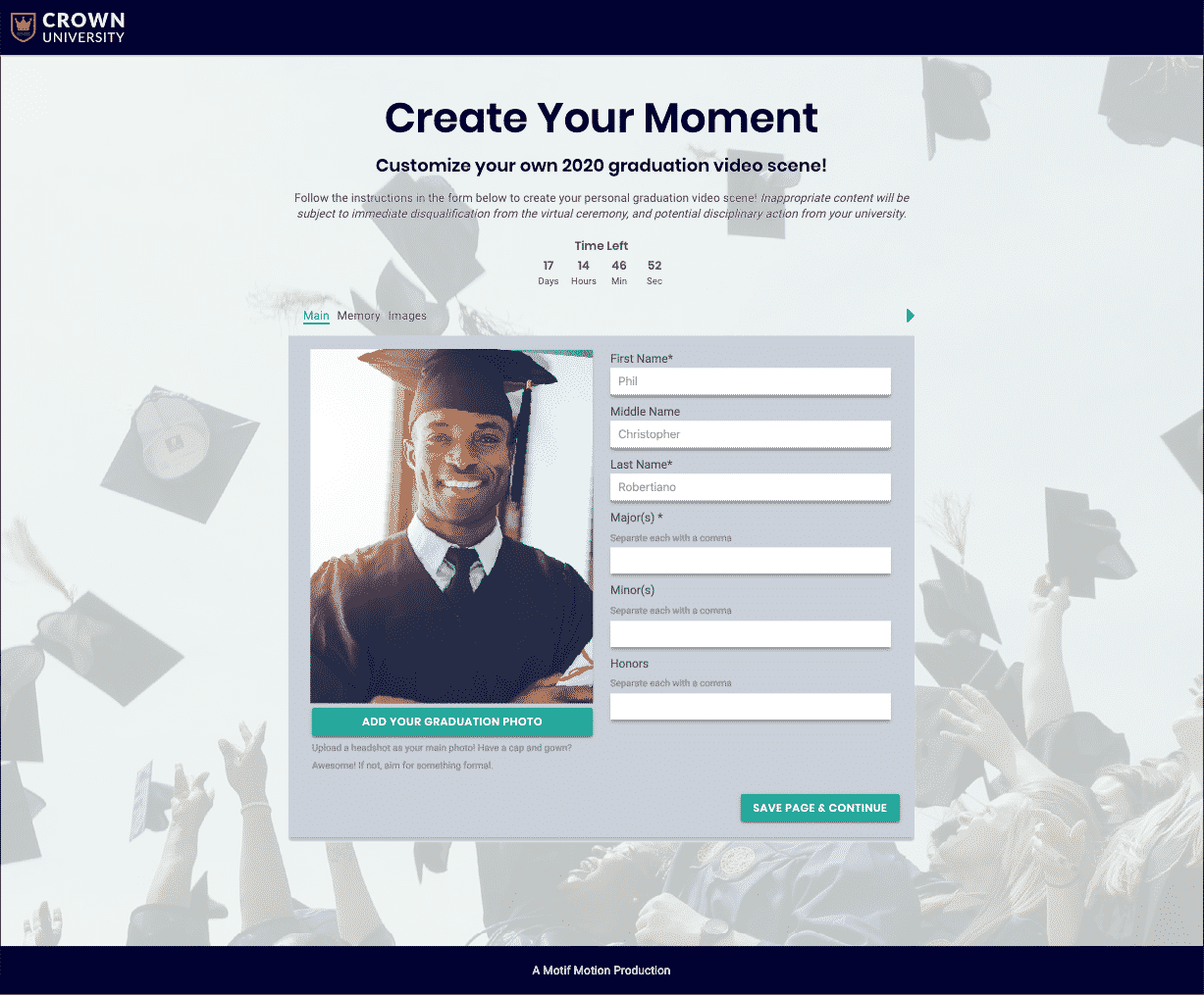 virtual graduation website portal